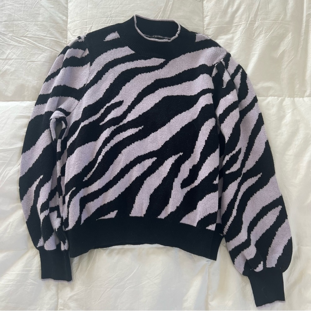 Purple Zebra Print Sweater
